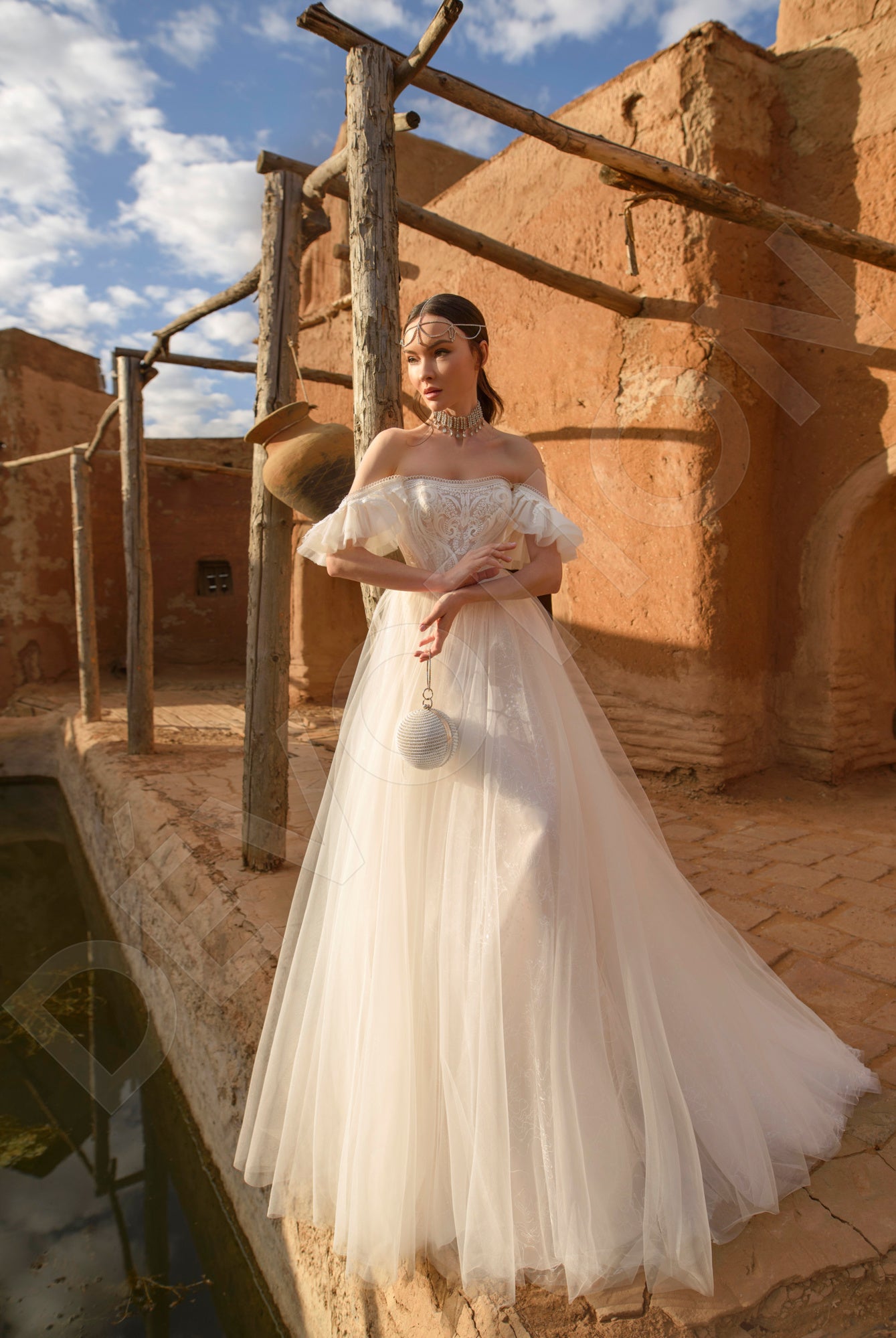 Caprissia A-line Straight Across Vanilla Wedding dress