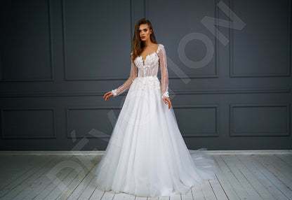 Carmelita A-Line Illusion Ivory Wedding dress