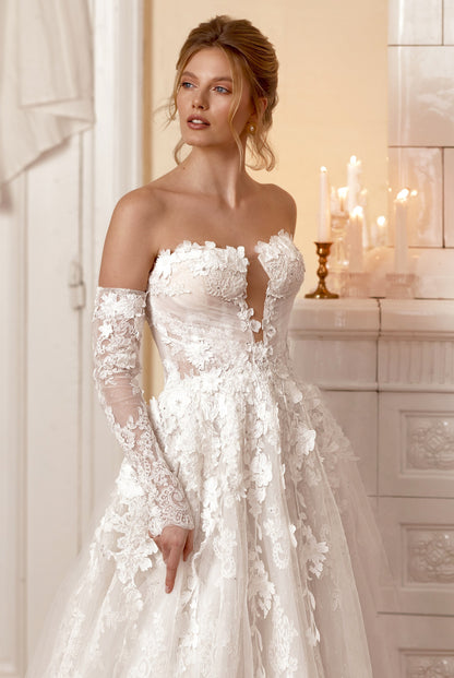 Carmen A-line Sweetheart Milk Wedding dress