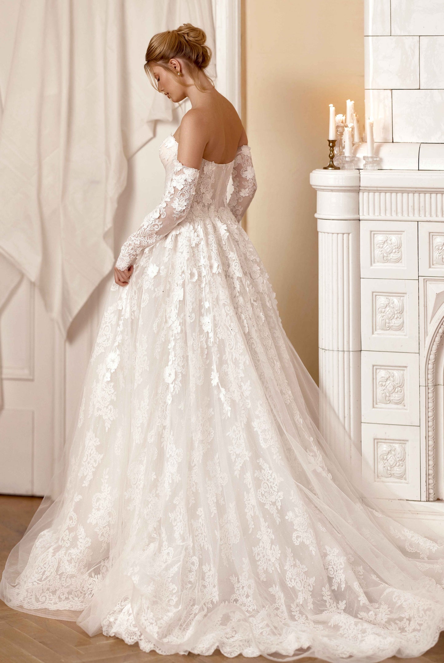 Carmen A-line Sweetheart Milk Wedding dress