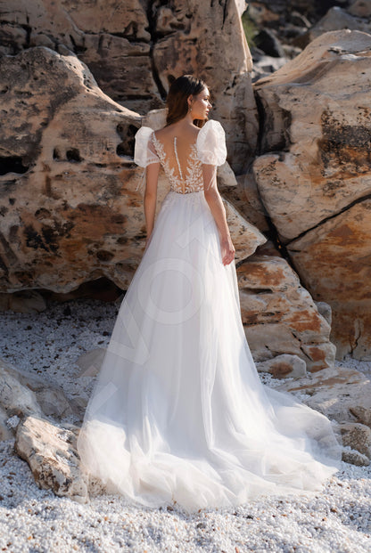 Caroline A-line Illusion Ivory Wedding dress