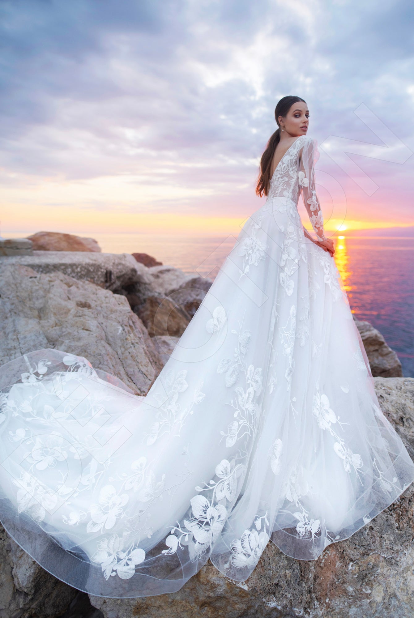 Charlia A-line Illusion Ivory Wedding dress