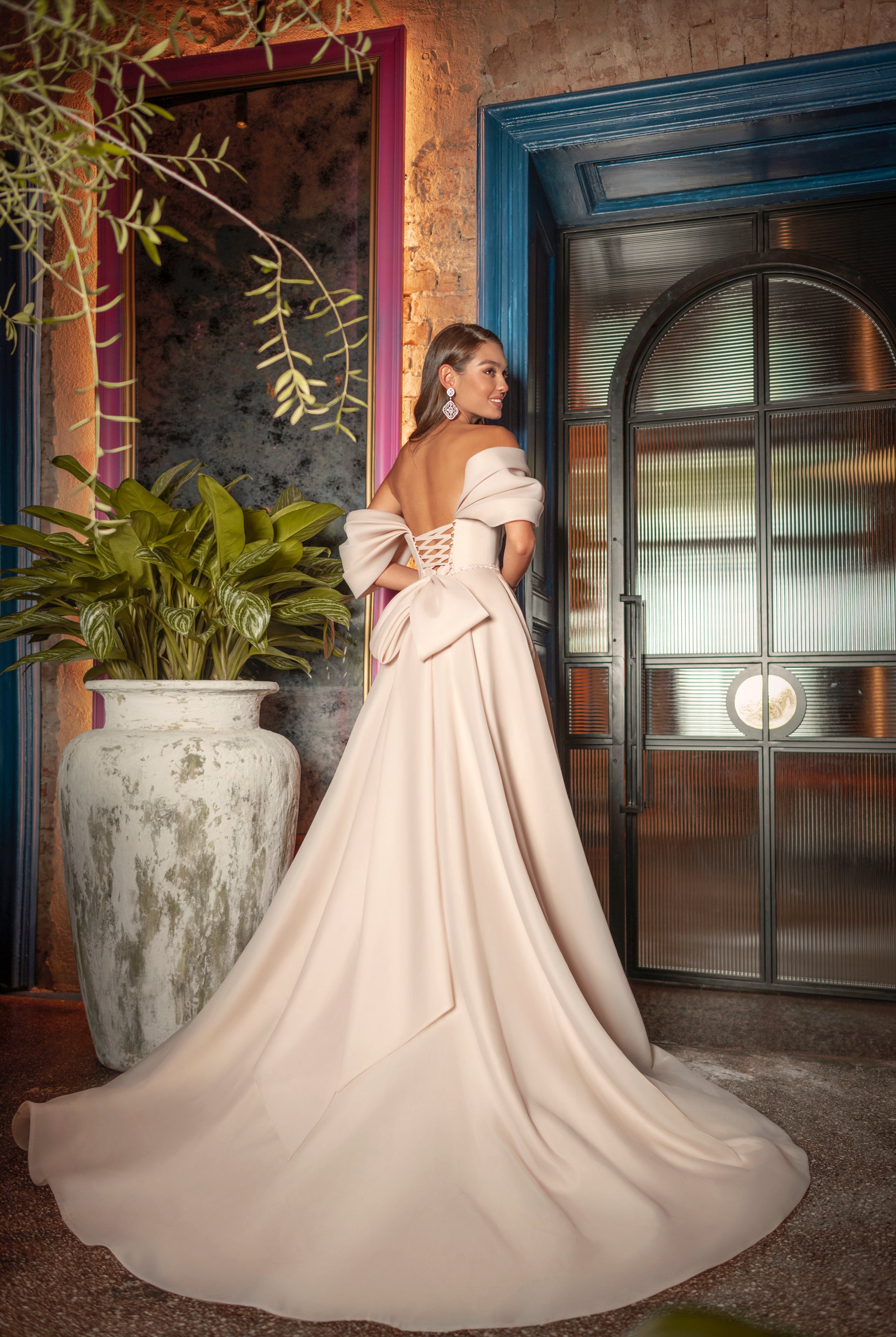 Christine A line Sweetheart Blush Wedding dress