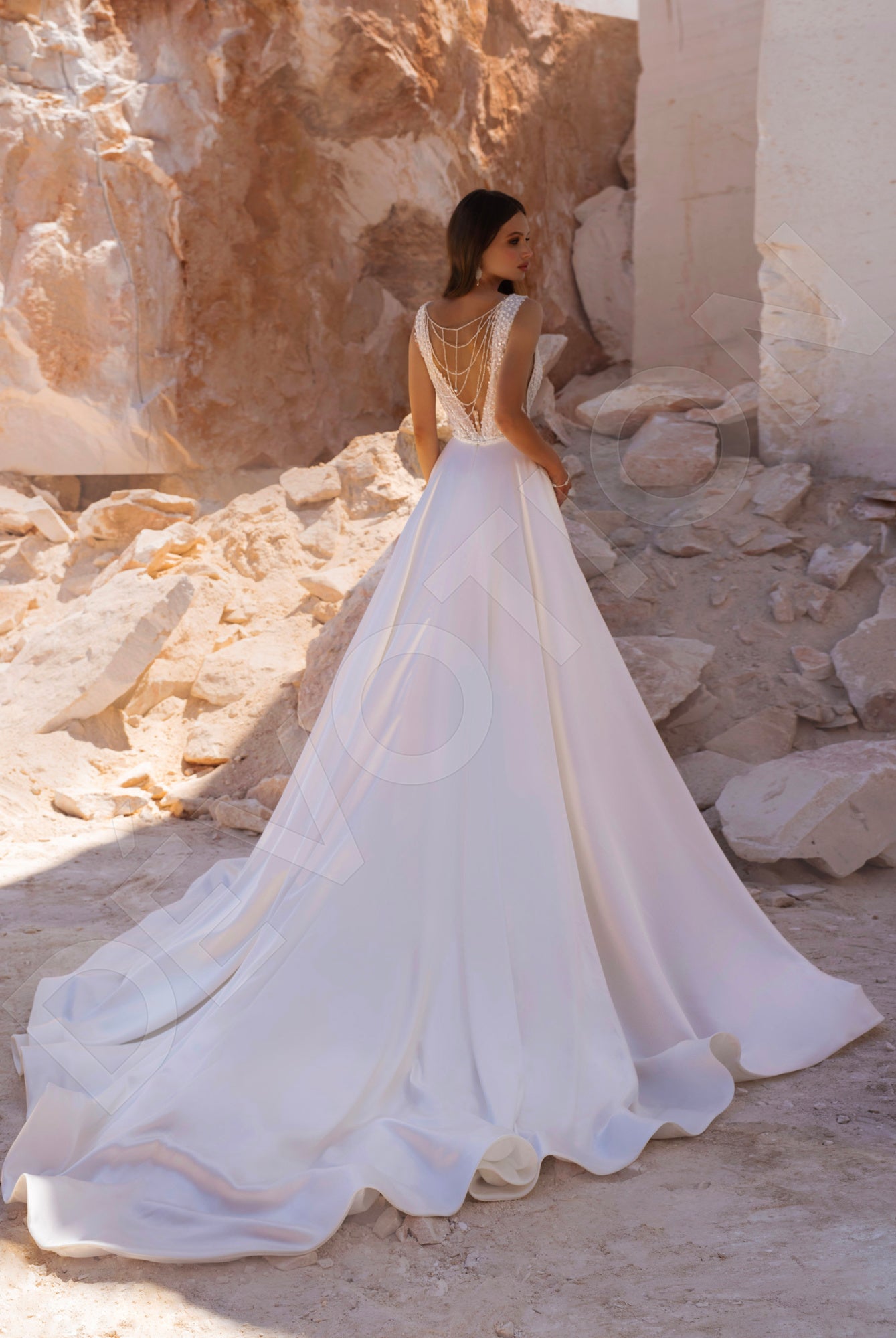 Dakota A-line Illusion Ivory Wedding dress