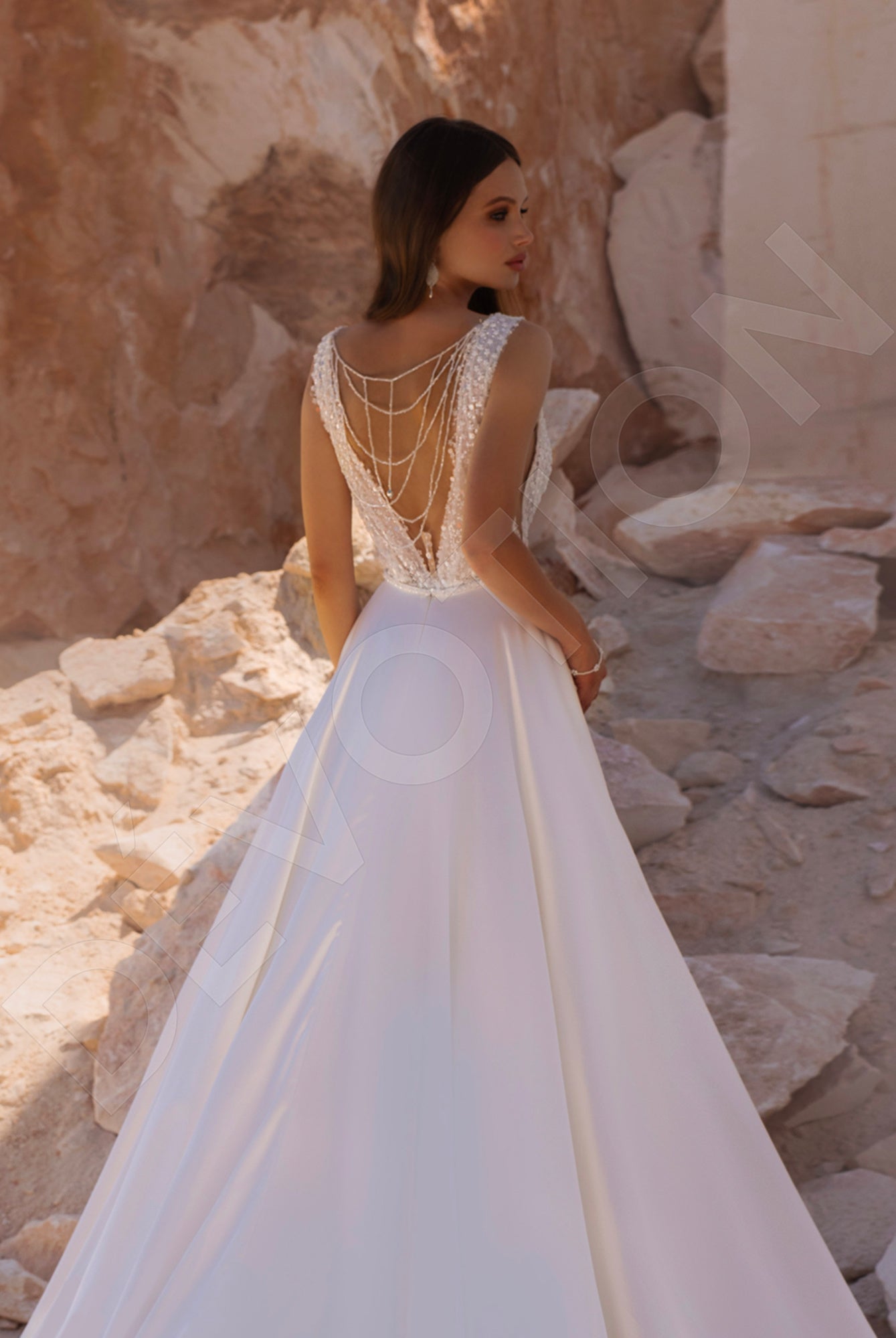 Dakota A-line Illusion Ivory Wedding dress