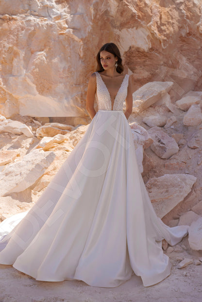 Dakota A-line Illusion Ivory Wedding dress