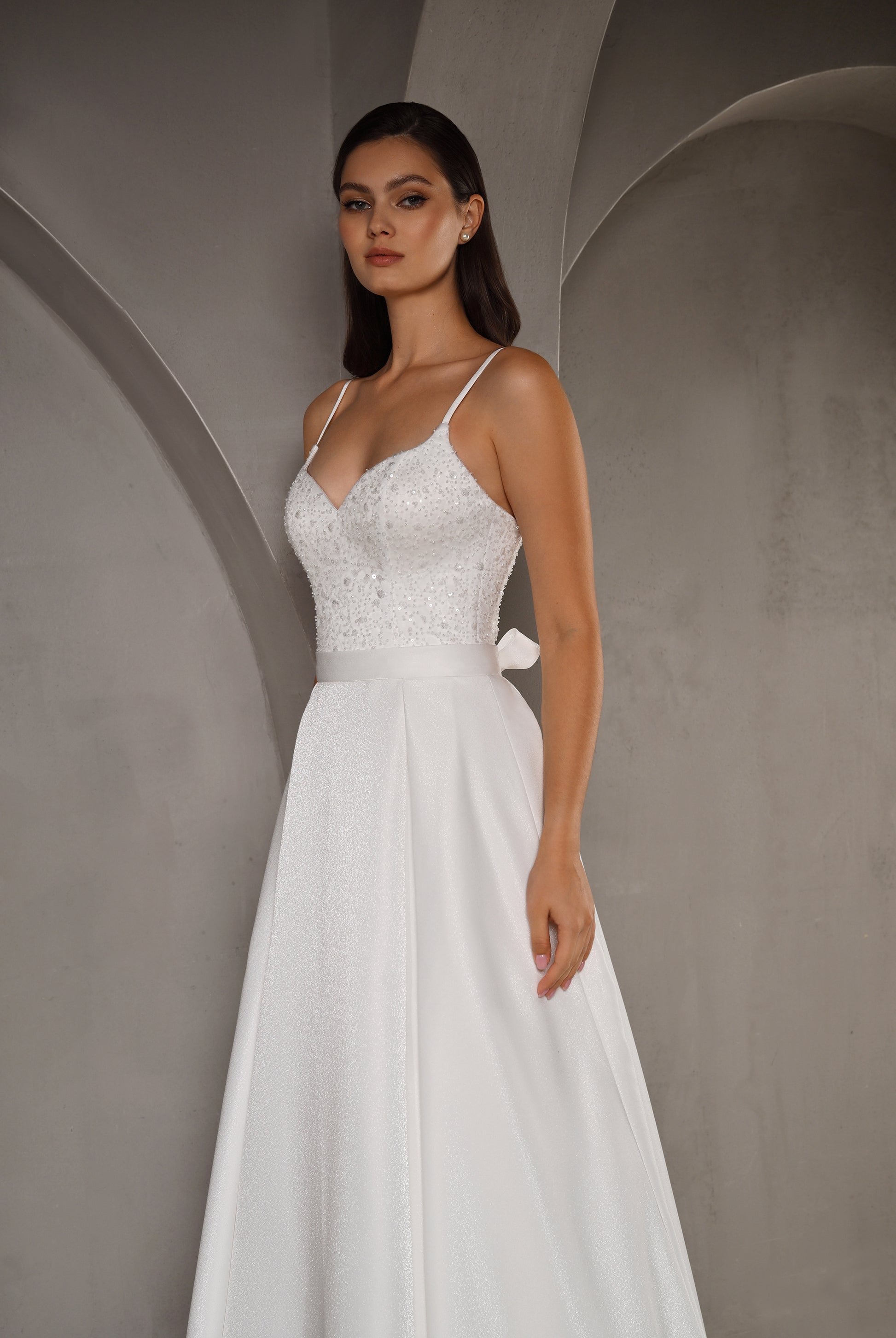 Darine A-line Sweetheart Milk Wedding dress