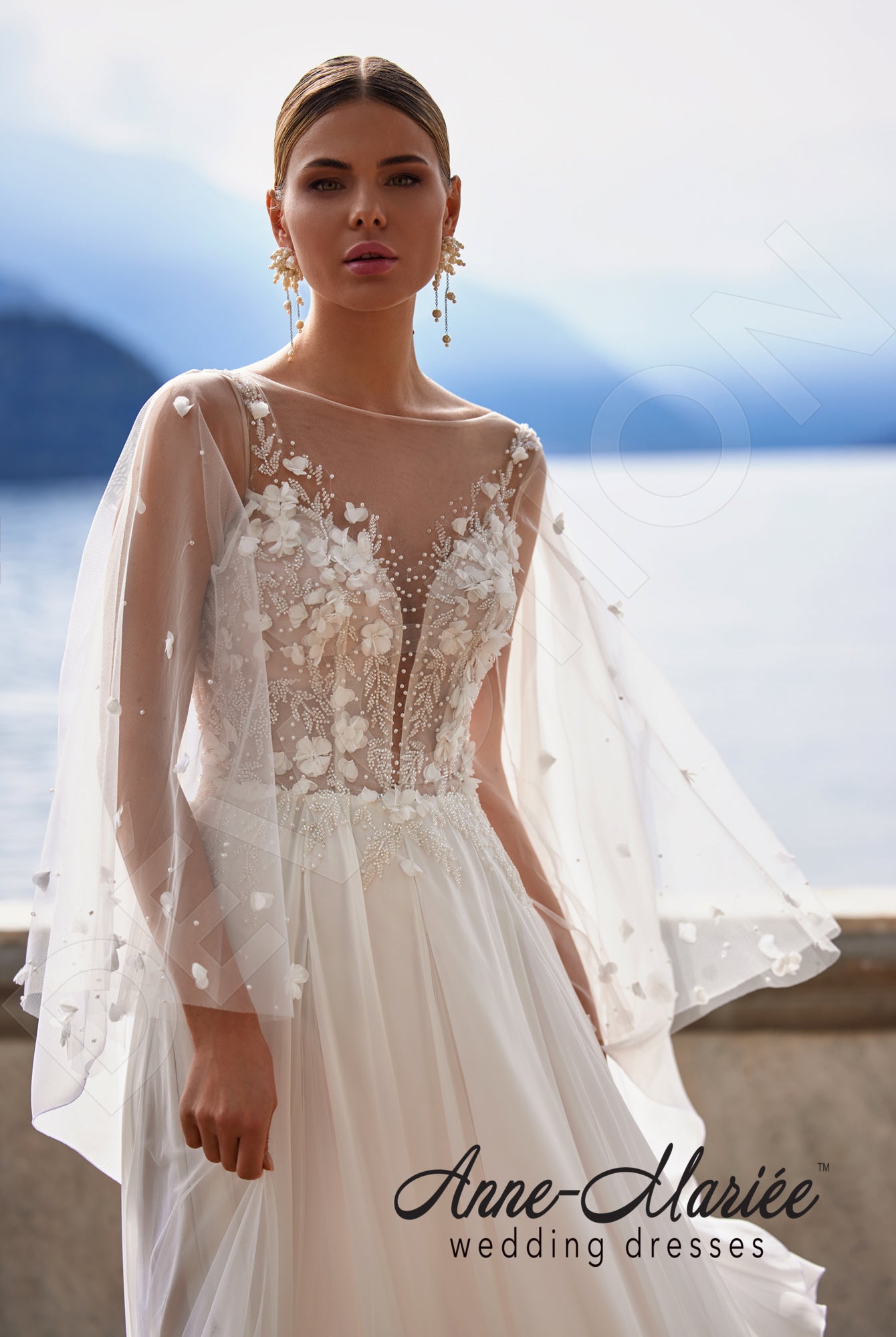 Daris A-line Illusion Milk Wedding dress