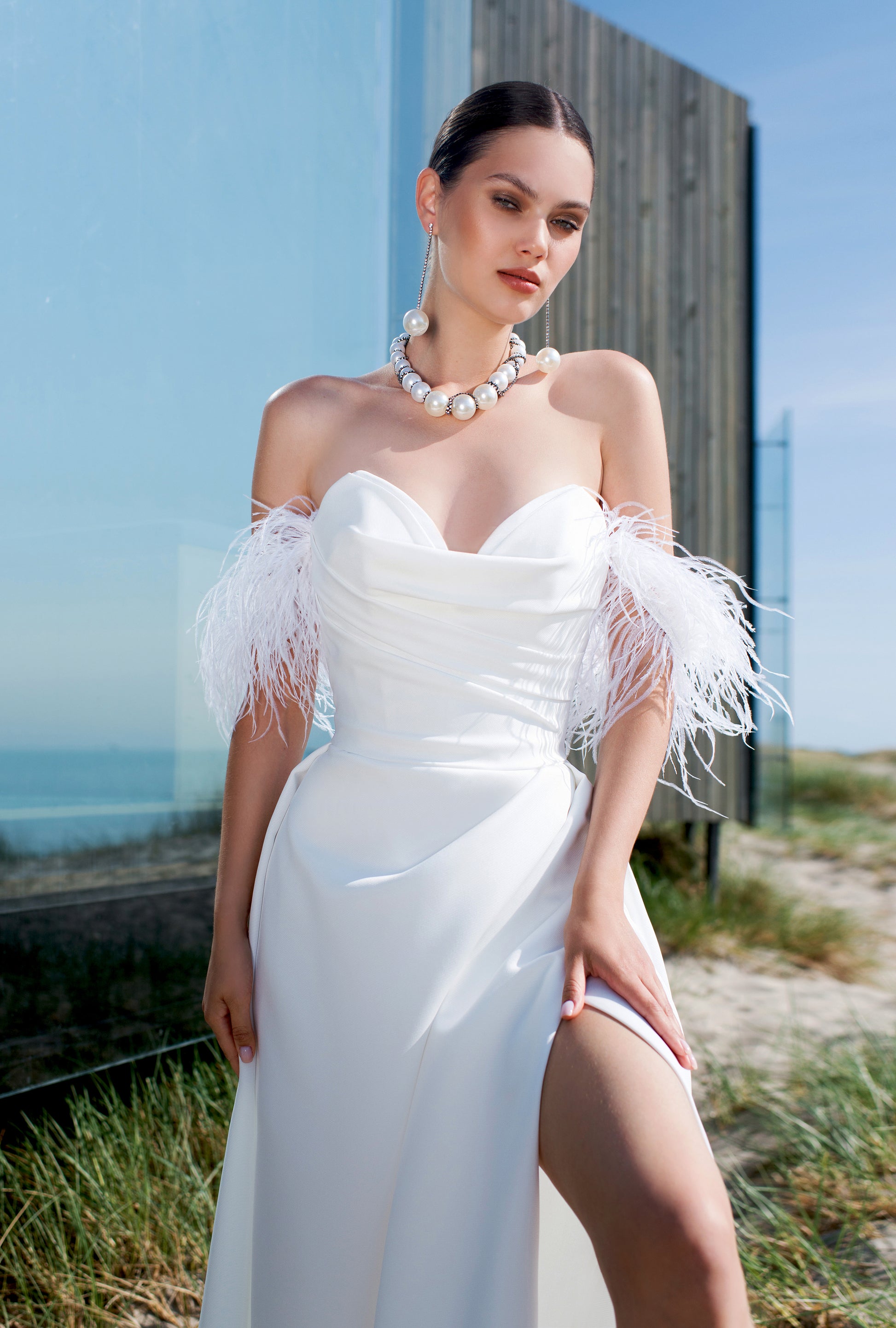 Desma A-line Sweetheart Off White Wedding dress