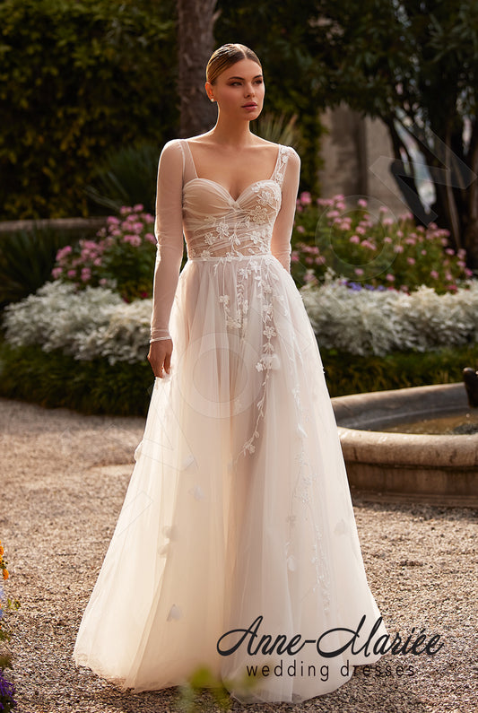 Elda A-line Sweetheart Milk/Powder Wedding dress