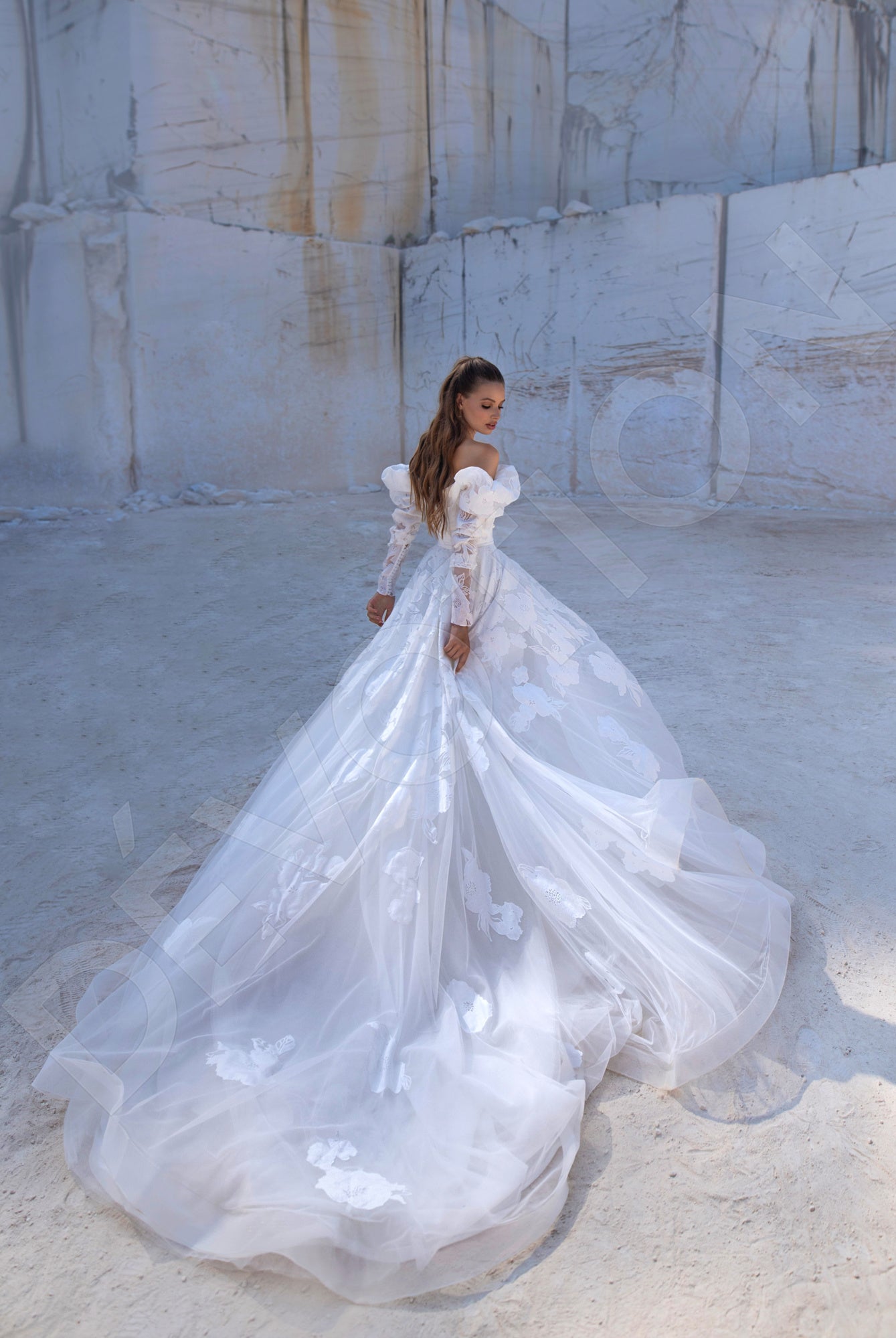 Eleanor A-line Off-shoulder Ivory Wedding dress