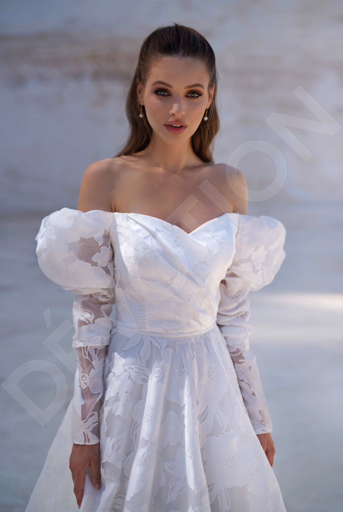 Eleanor A-line Off-shoulder Ivory Wedding dress