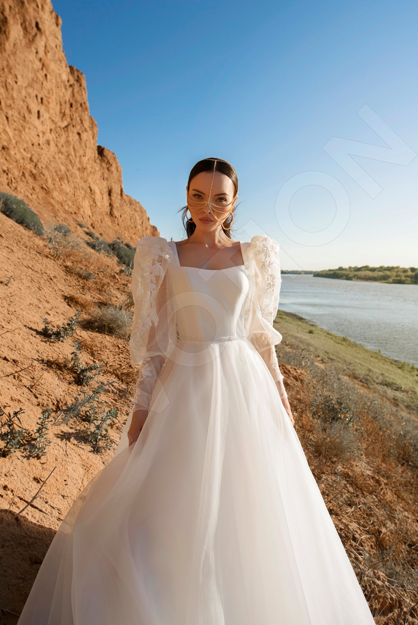 Emigdy A-line Square Off White Wedding dress