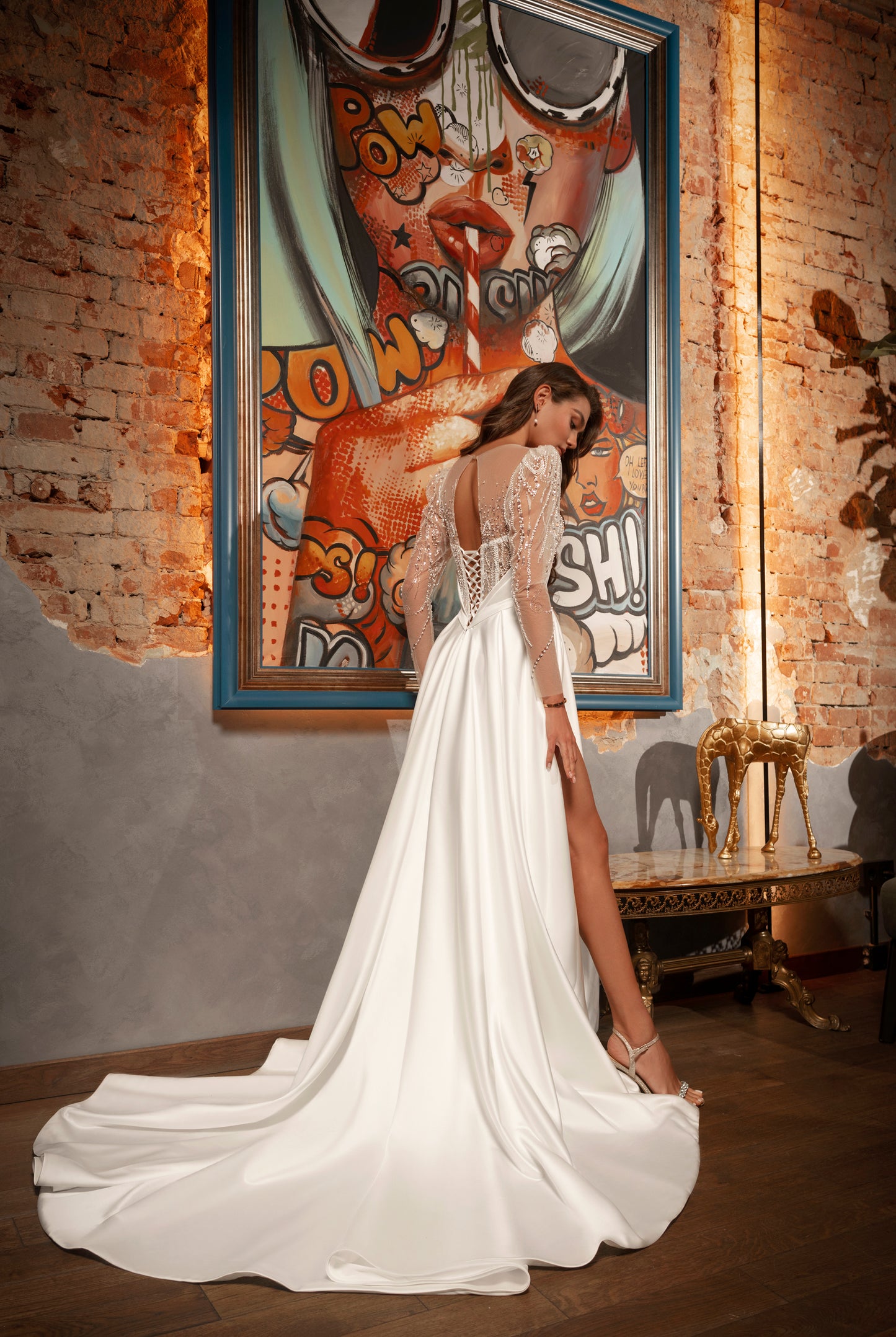 Fabiane A-Line Illusion Ivory Wedding dress