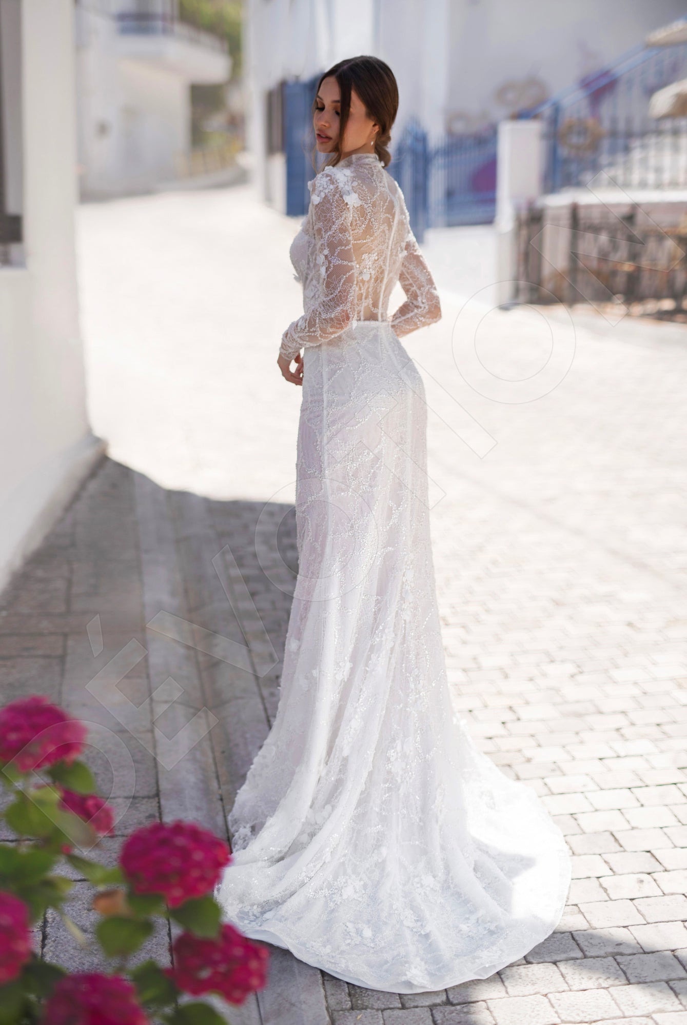 Felicity Trumpet Mermaid High neck Ivory Wedding dress