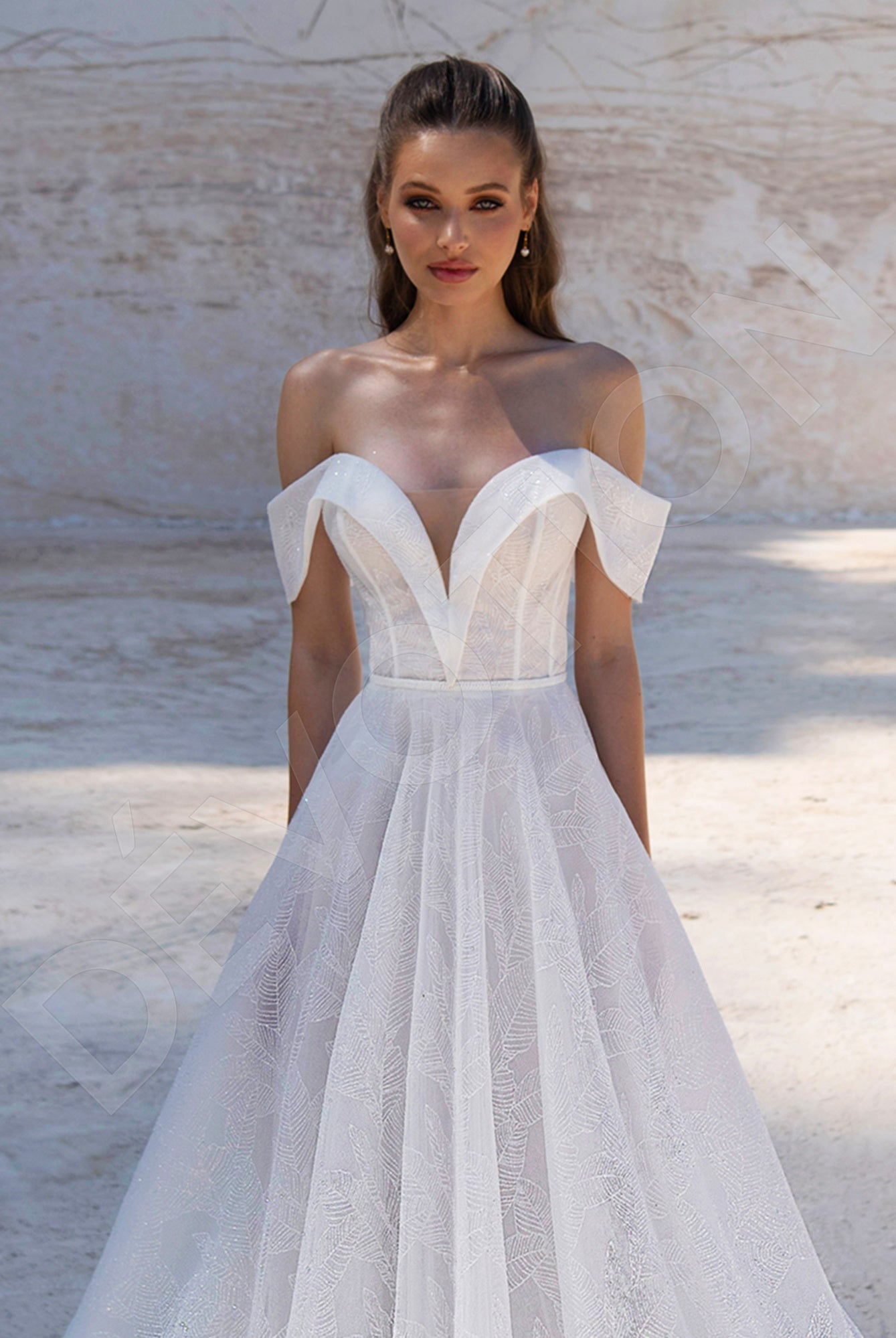 Gemma A-line Off-shoulder Ivory Wedding dress