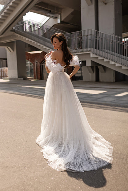 Gorti A-line Sweetheart Milk Wedding dress