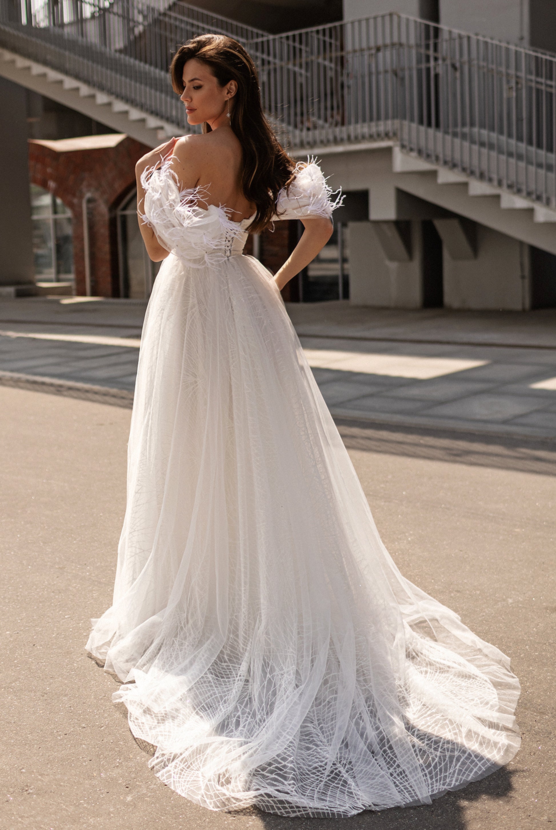 Gorti A-line Sweetheart Milk Wedding dress