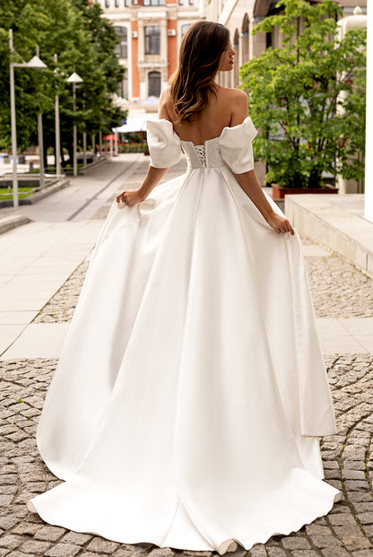 Denizia A-line Sweetheart Milk Wedding dress