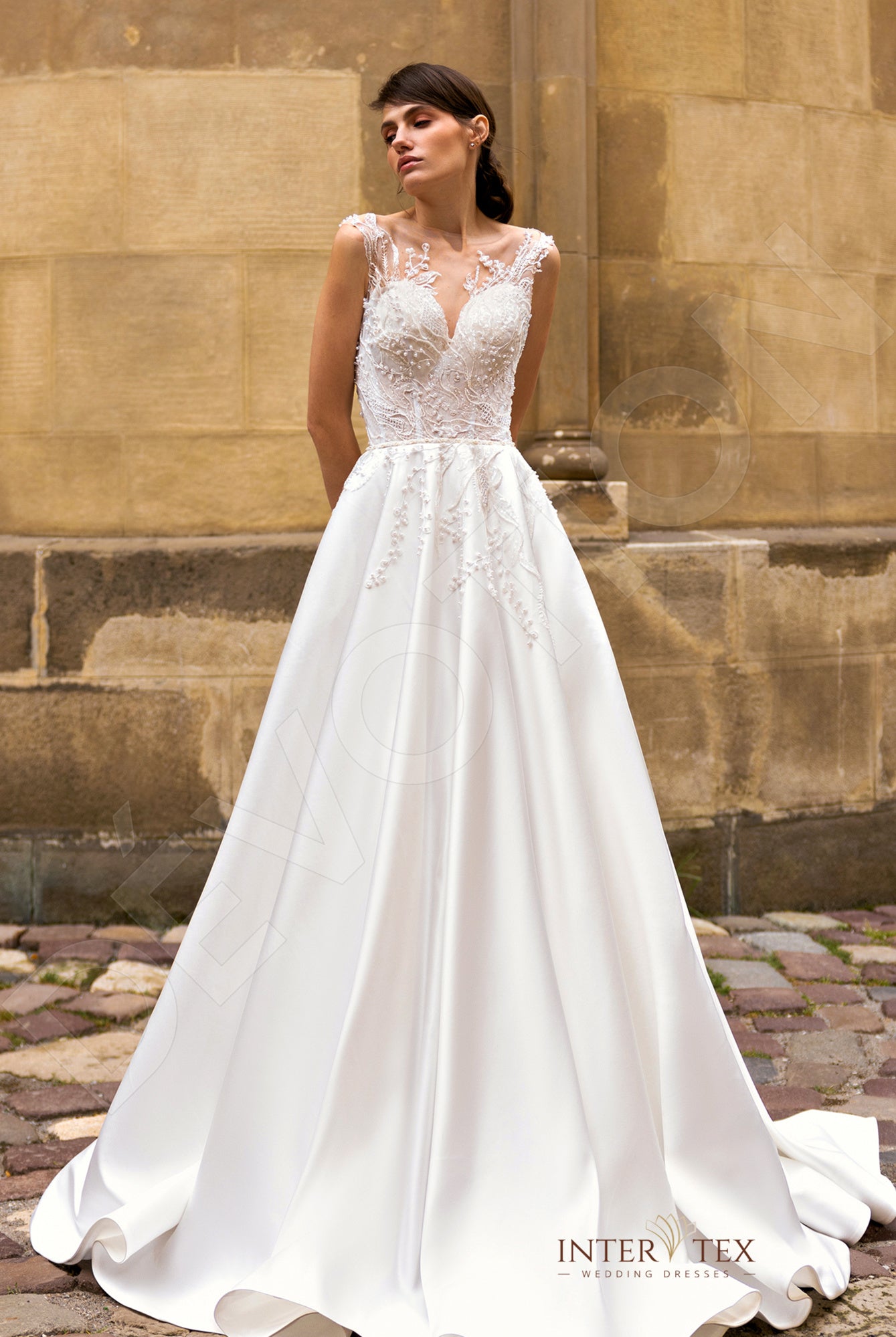 Ibha A-line Illusion Milk Wedding dress