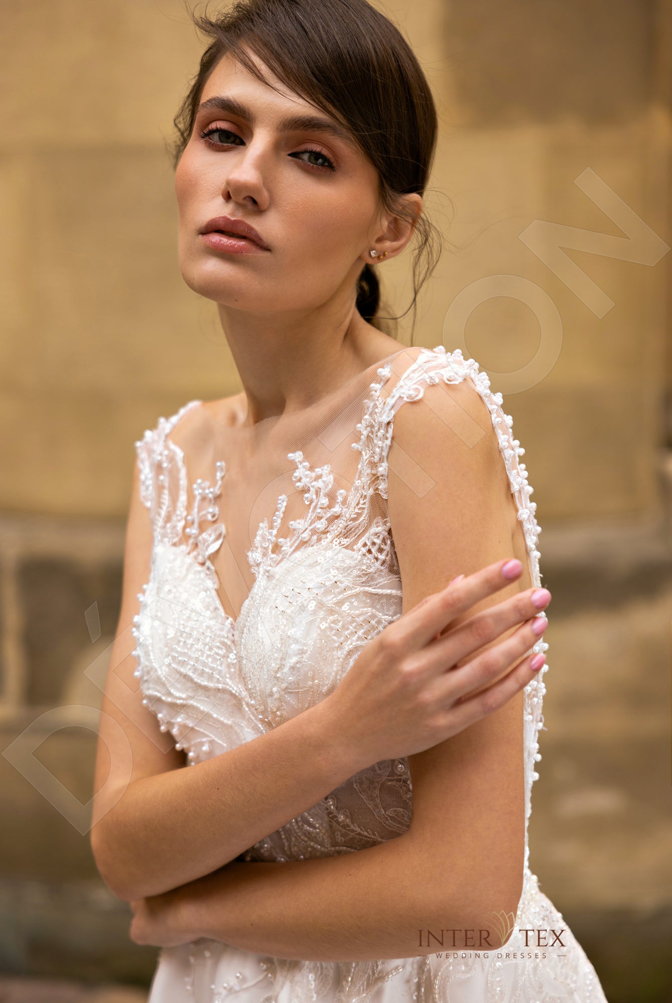 Ibha A-line Illusion Milk Wedding dress