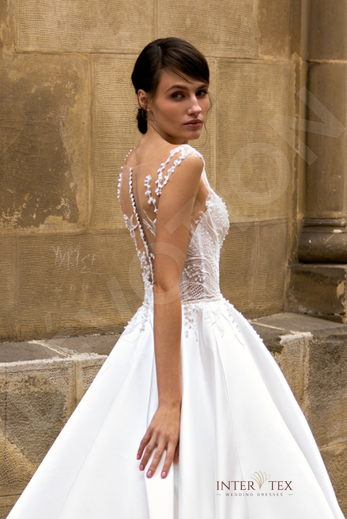 Ibha A-line Illusion Milk Wedding dress