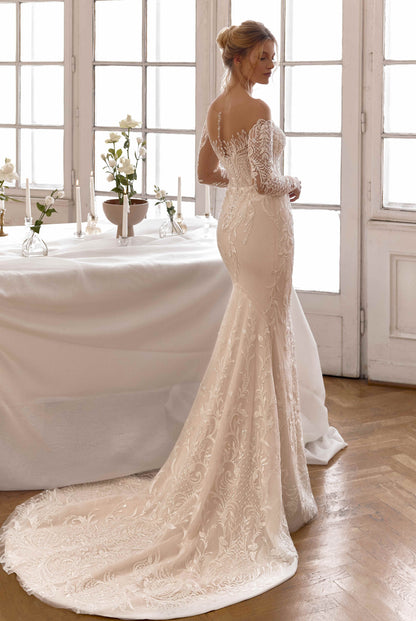 Iriselle Trumpet/Mermaid Illusion Milk/Nude Wedding dress