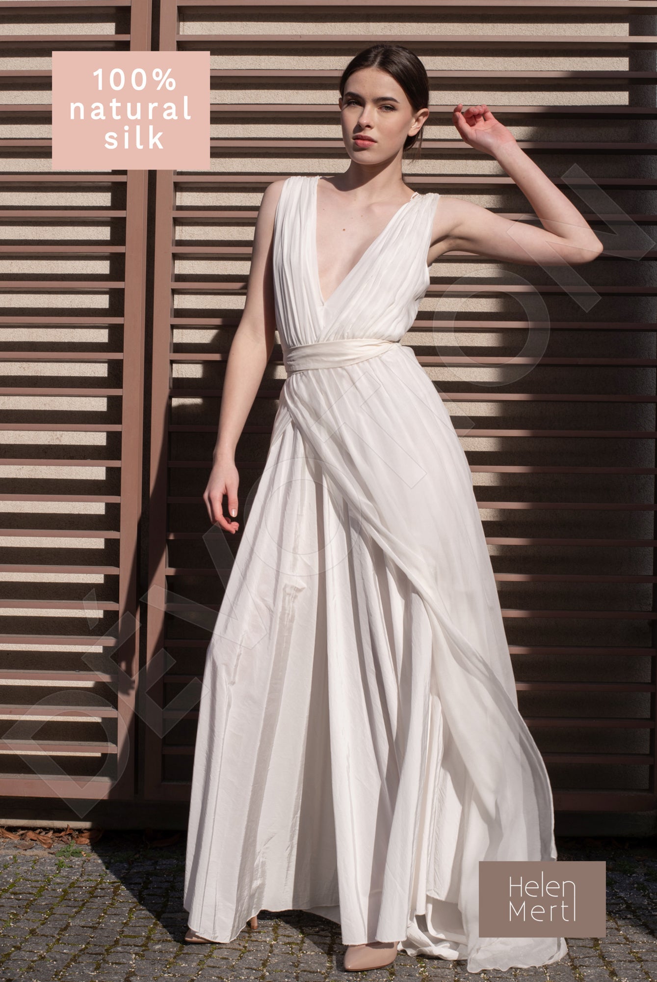 Jitka A-line Deep V-neck White Wedding dress