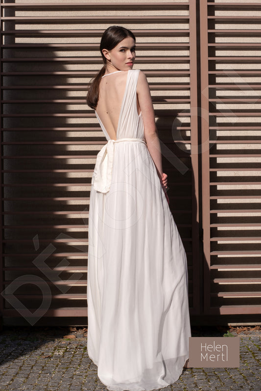 Jitka A-line Deep V-neck White Wedding dress