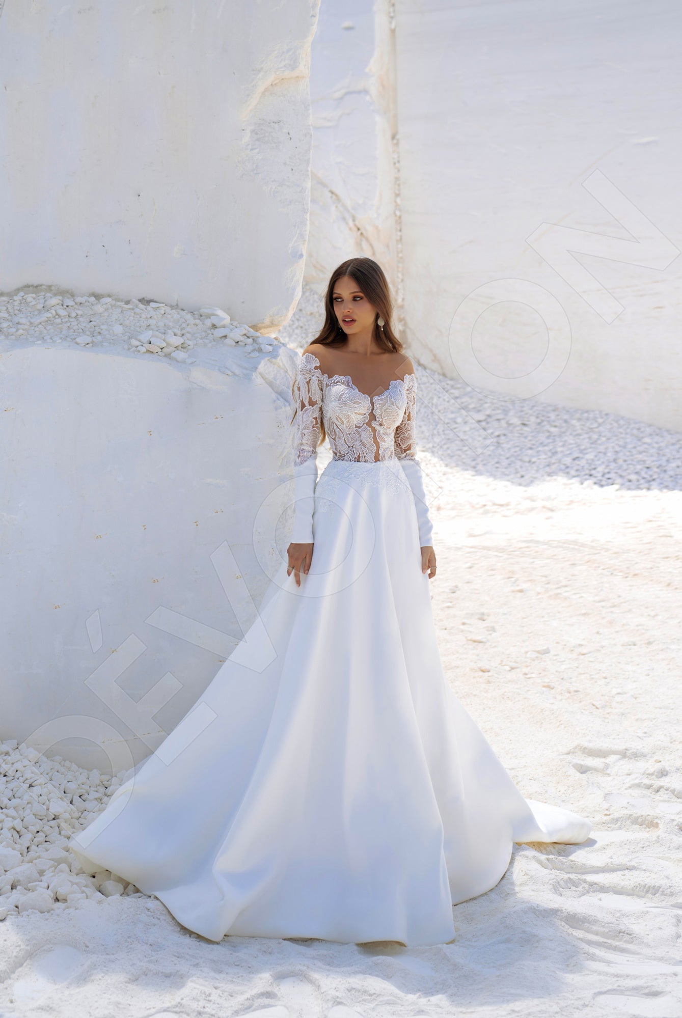 Josie A-line Illusion Ivory Wedding dress