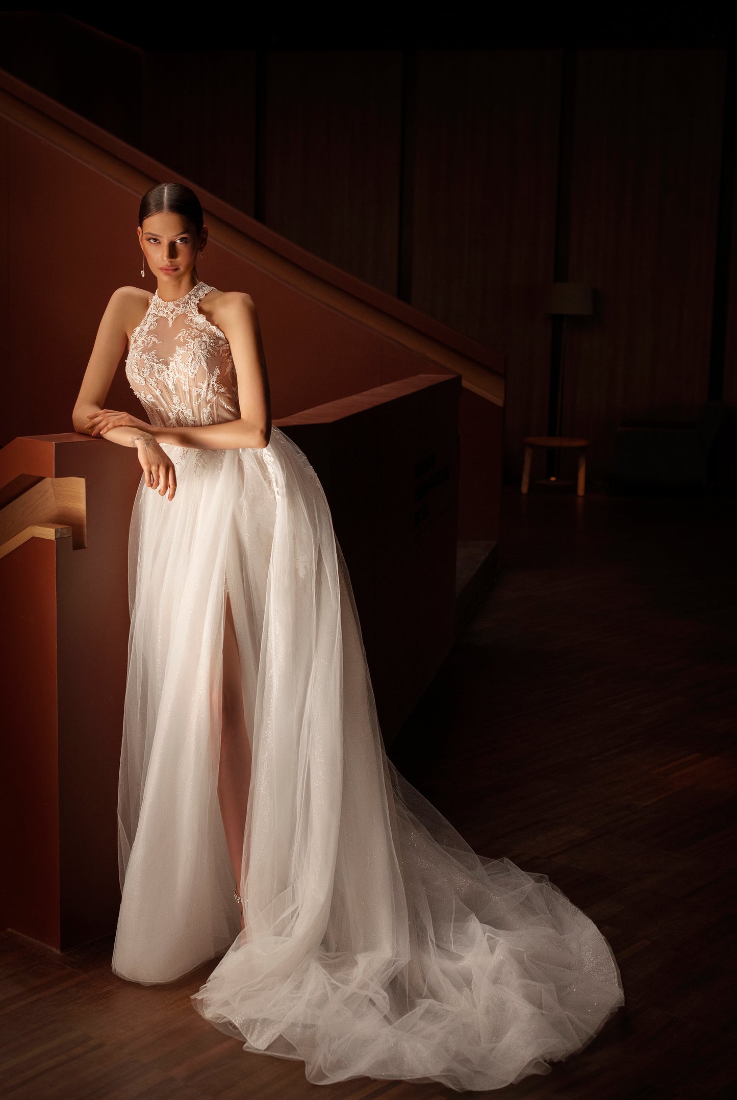 Katie A-line Jewel Ivory/Blush Wedding dress