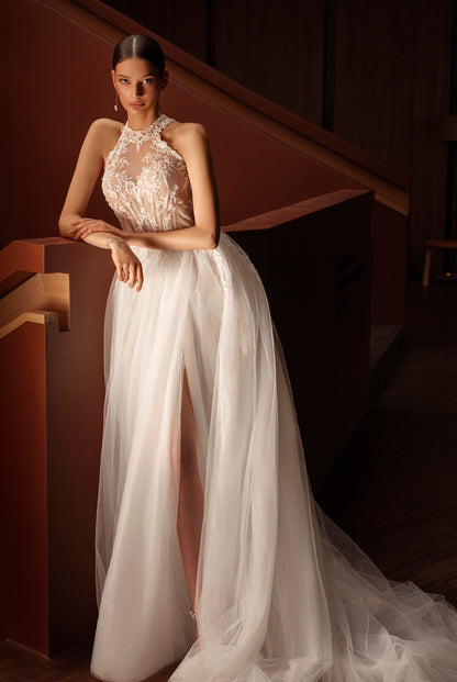 Katie A-line Jewel Ivory/Blush Wedding dress