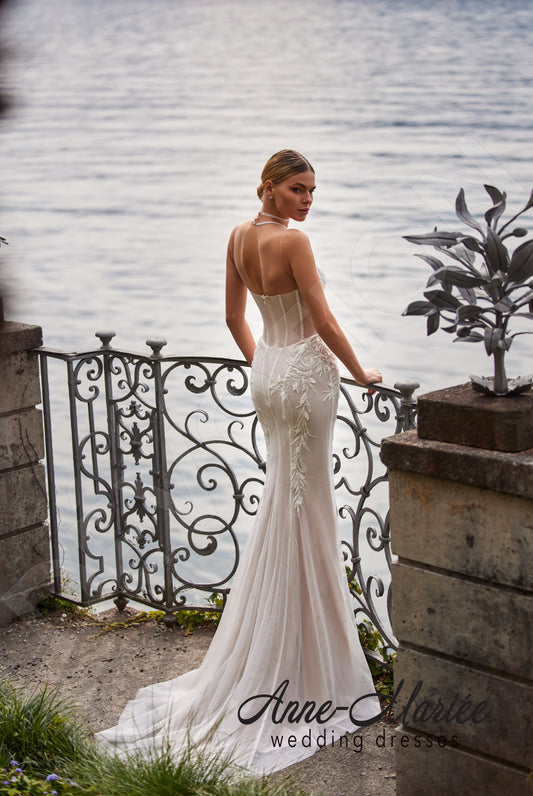 Lelia Trumpet/Mermaid High Neck Milk/Nude Wedding dress