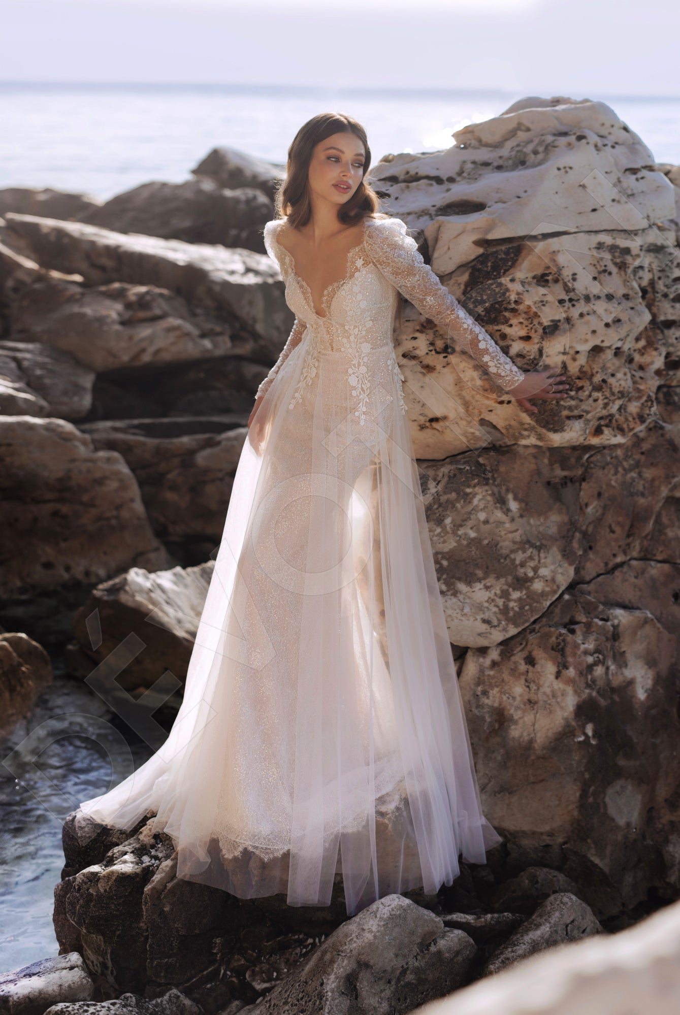 Liana Trumpet/Mermaid Illusion Ivory/Nude Wedding dress