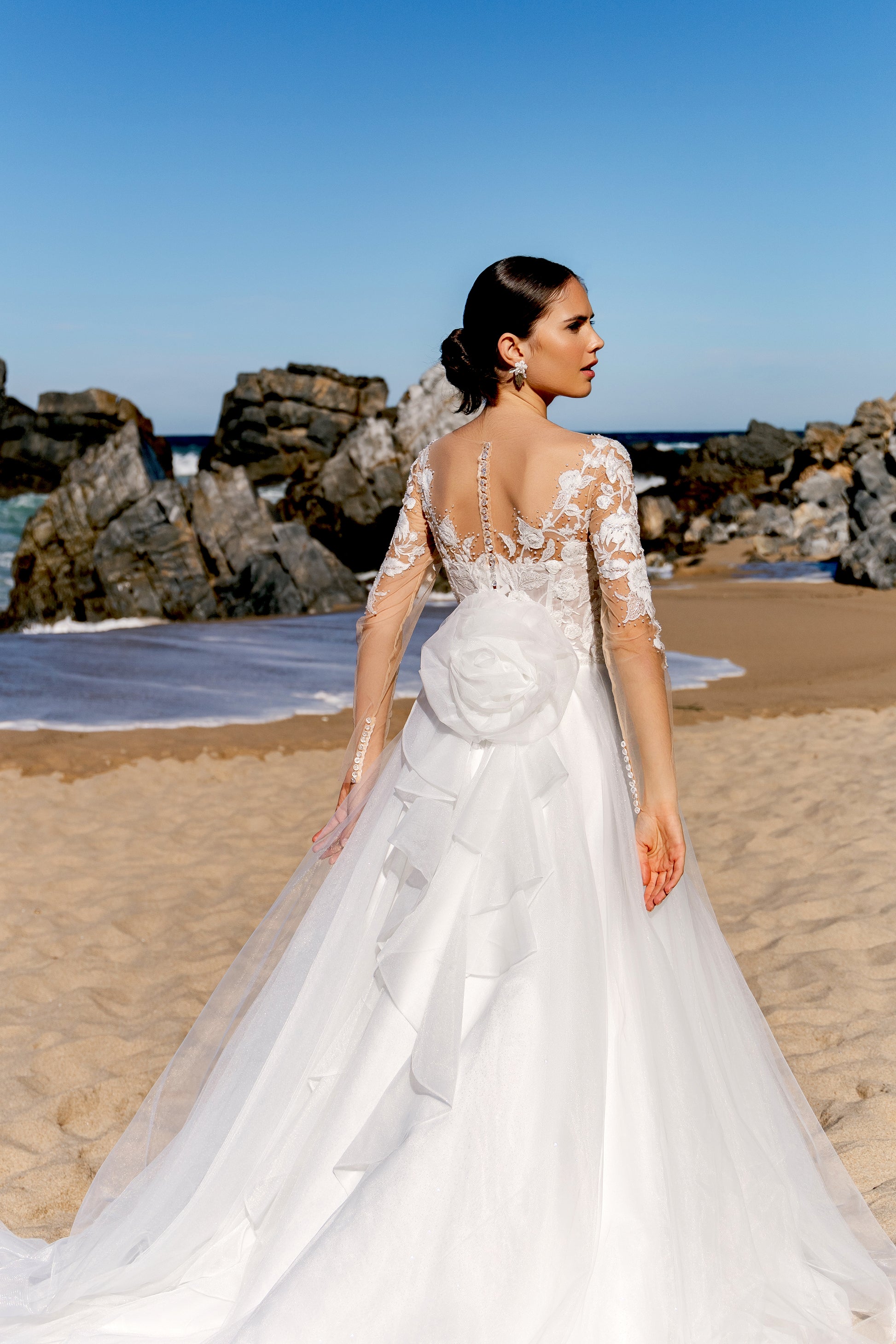 Arian A-line Illusion Milk Wedding dress