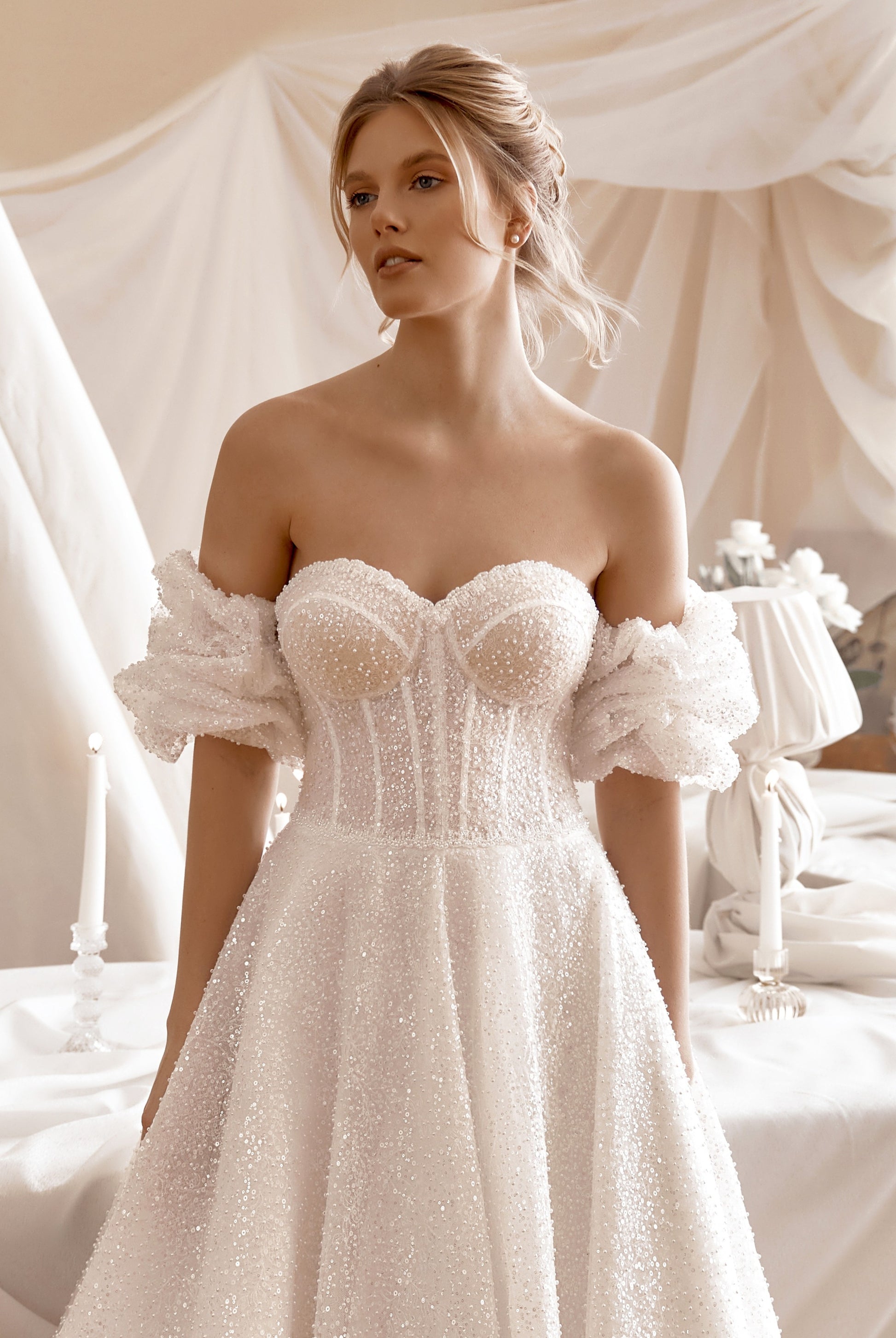 Martela A-line Sweetheart Milk Wedding dress