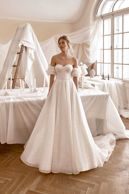 Martela A-line Sweetheart Milk Wedding dress