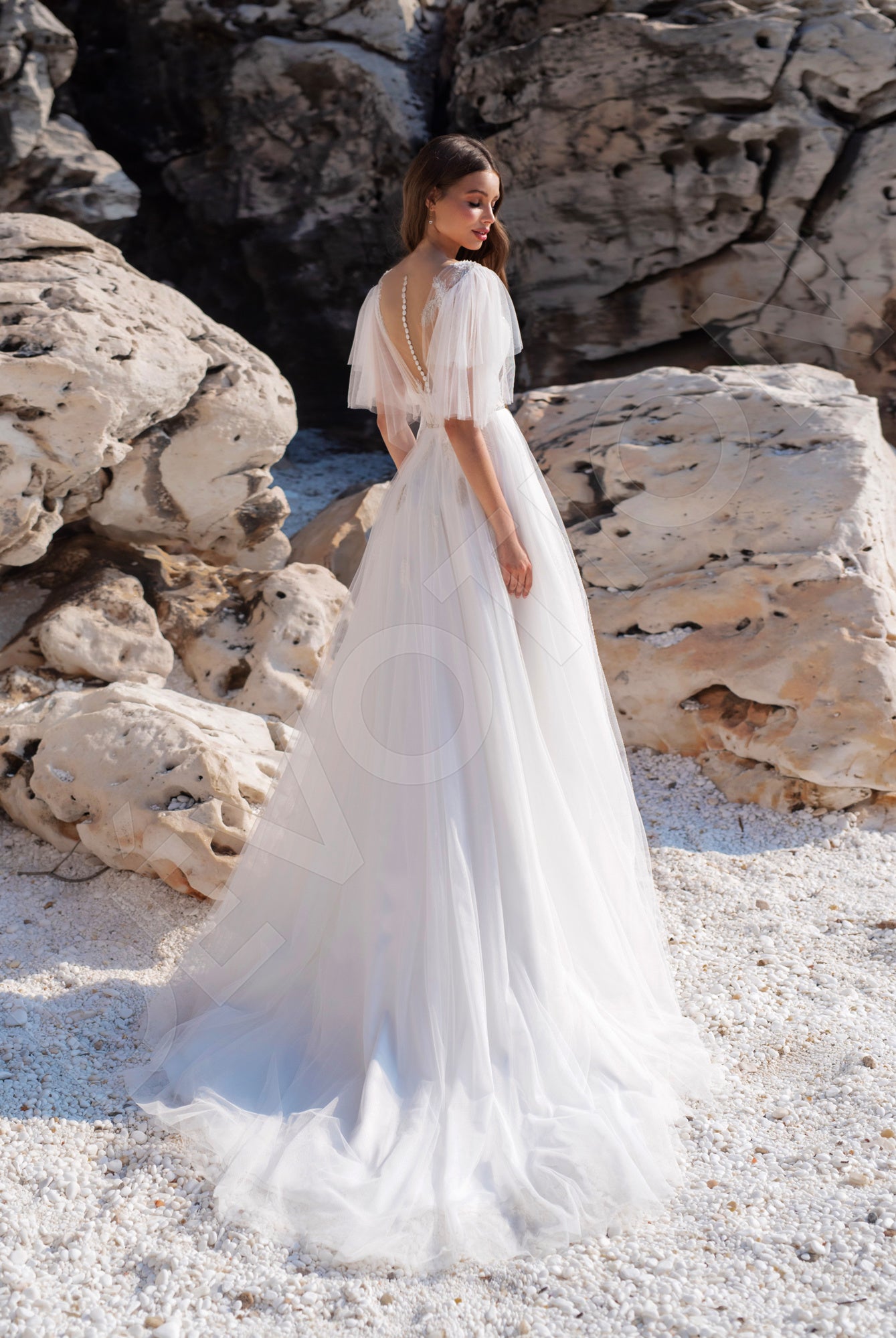 Maye A-line Illusion Ivory Wedding dress