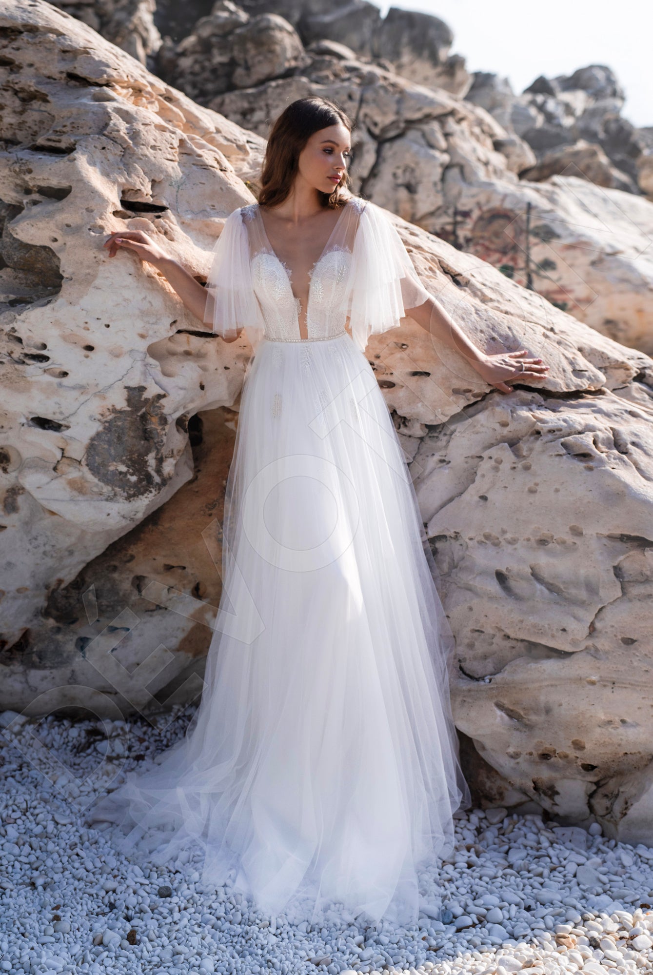 Maye A-line Illusion Ivory Wedding dress