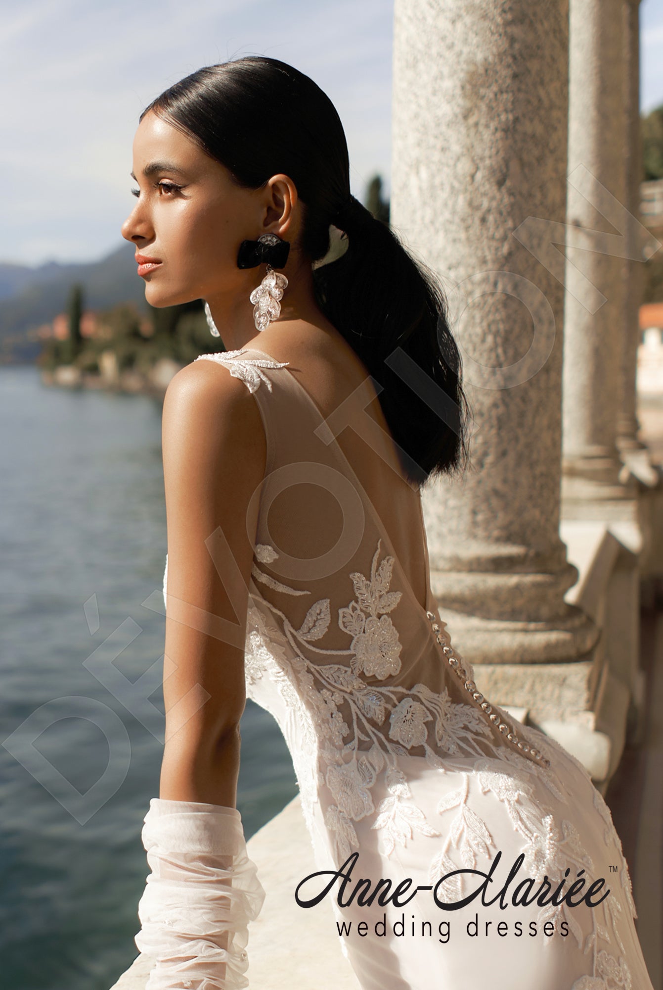 Melia Trumpet/Mermaid Illusion Milk/Powder Wedding dress 3