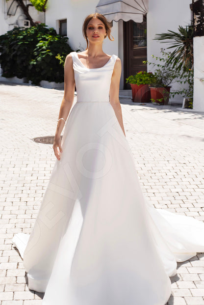 Melissa A-line Scoop Ivory Wedding dress