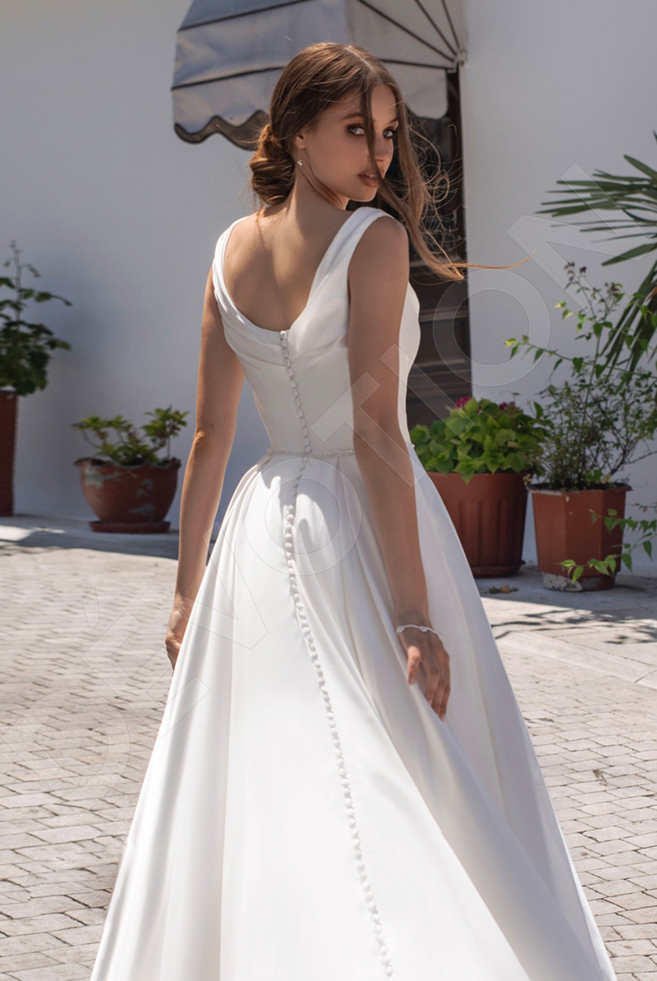 Melissa A-line Scoop Ivory Wedding dress