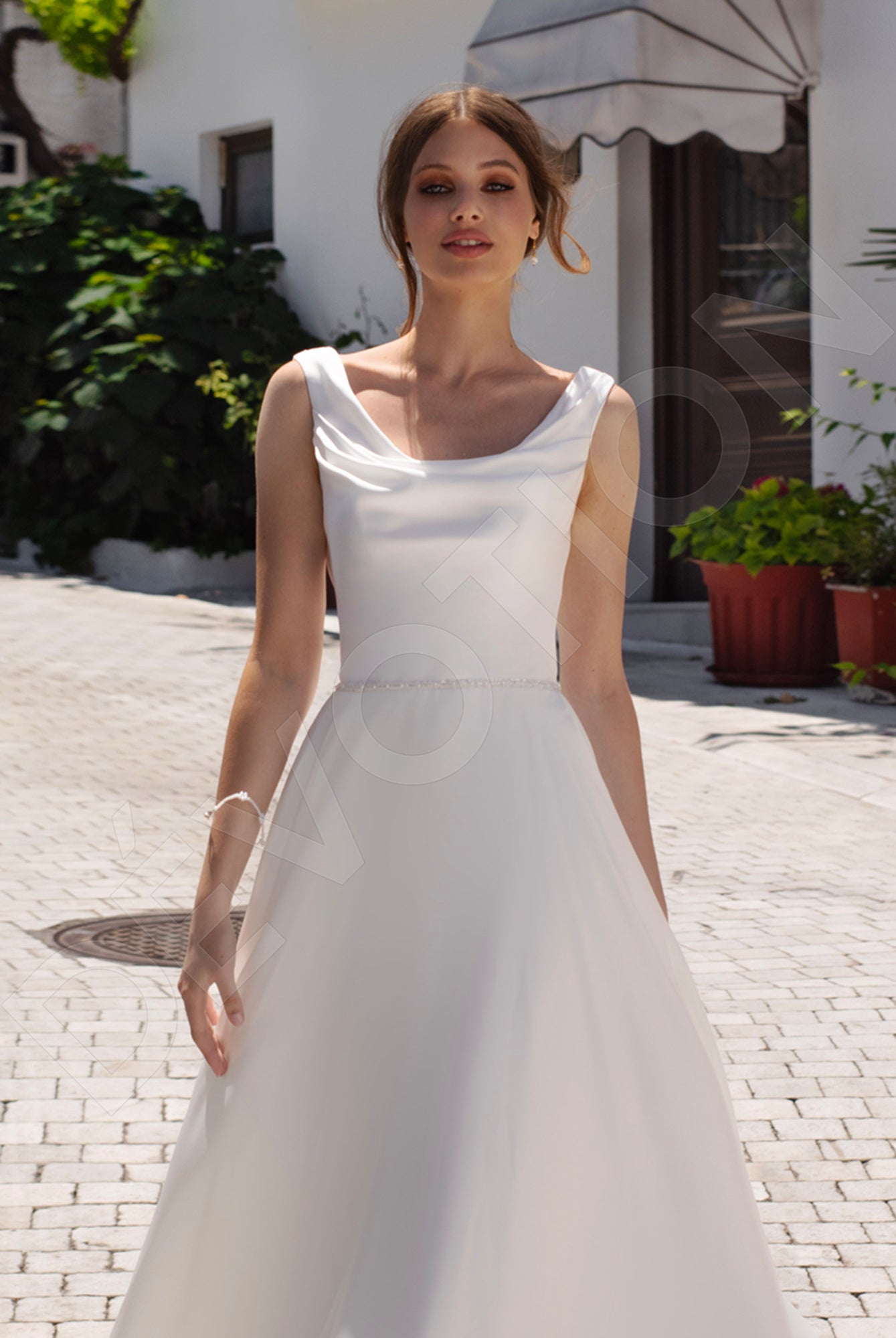 Melissa A-line Scoop Ivory Wedding dress