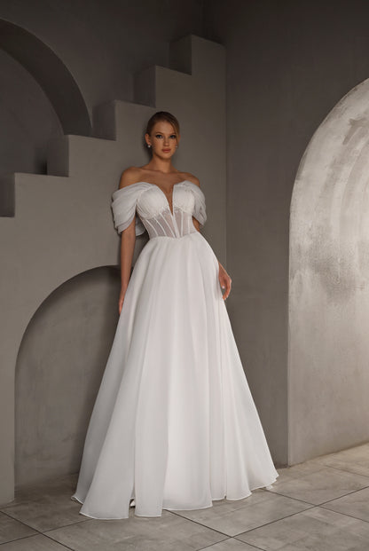 Milen A-line Sweetheart Milk Wedding dress