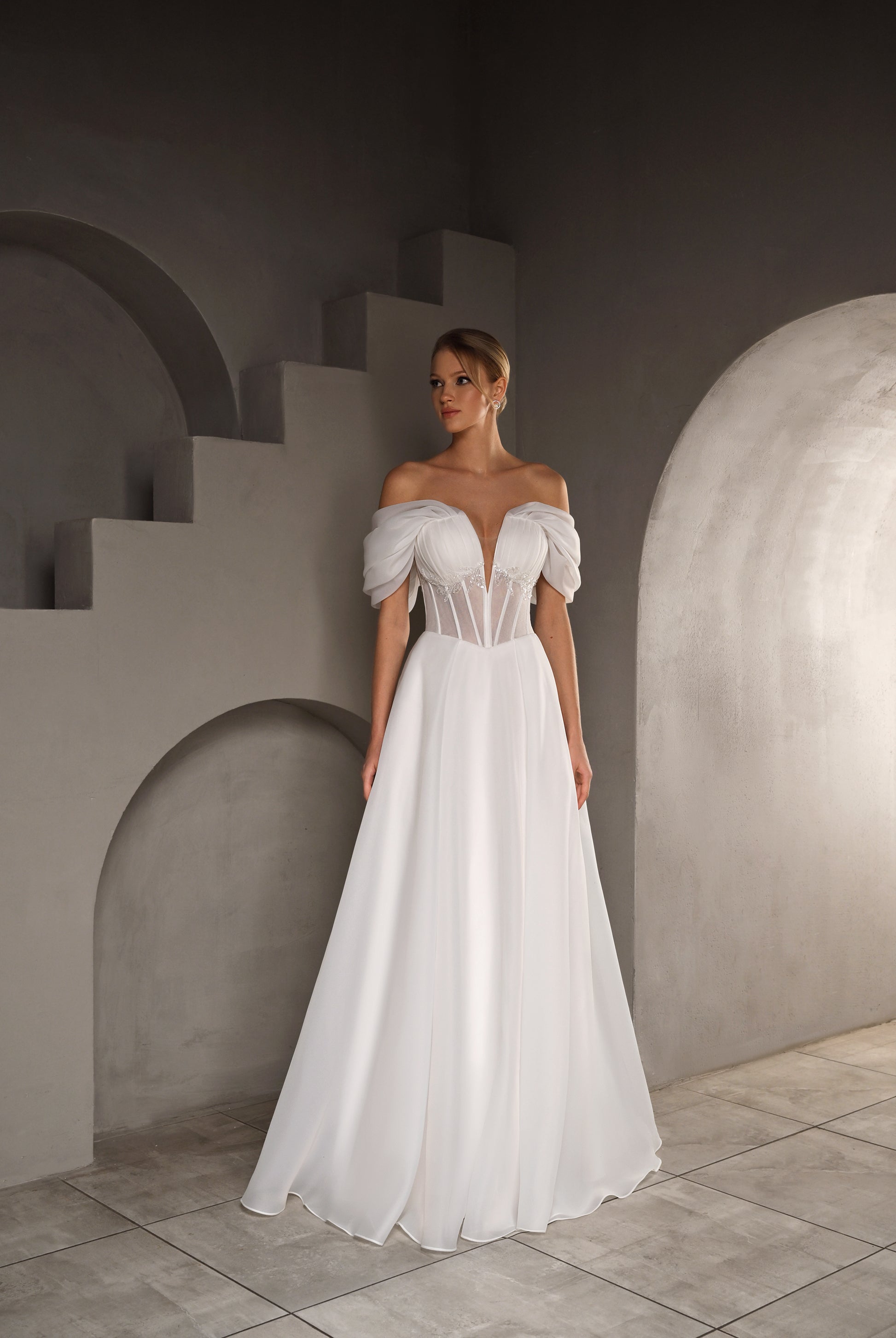 Milen A-line Sweetheart Milk Wedding dress