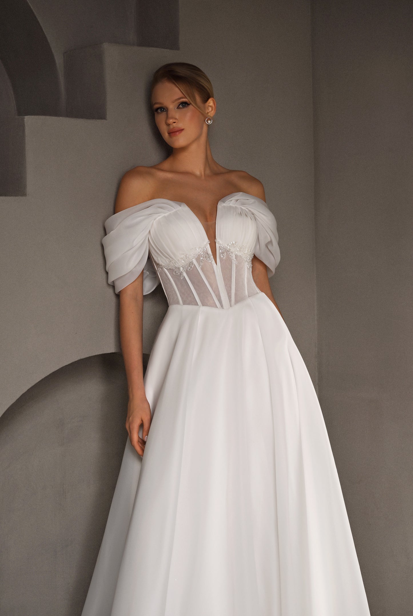 Milen A-line Sweetheart Milk Wedding dress