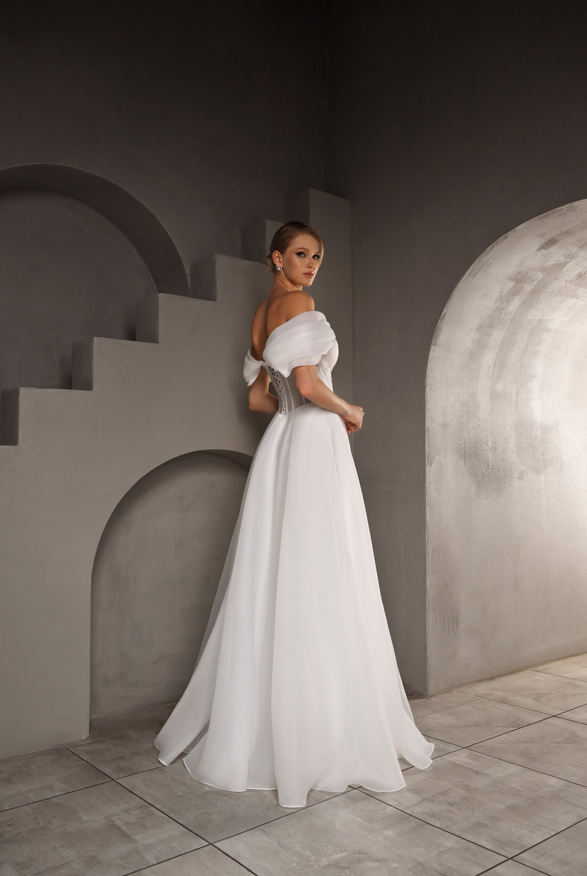 Milen A-line Sweetheart Milk Wedding dress