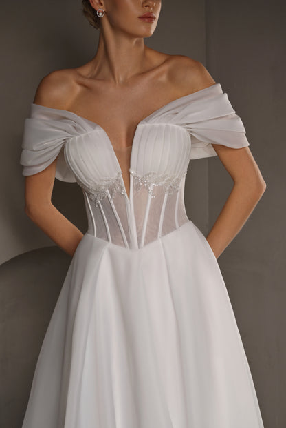 Milen A-line Sweetheart Milk Wedding dress