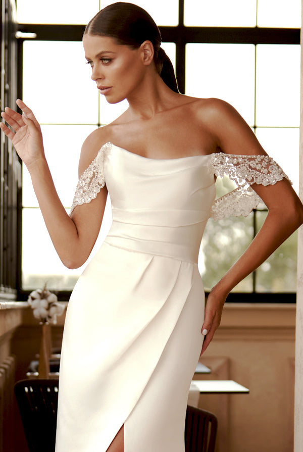 Adisa Trumped/Mermaid Off shoulder Ivory Wedding dress