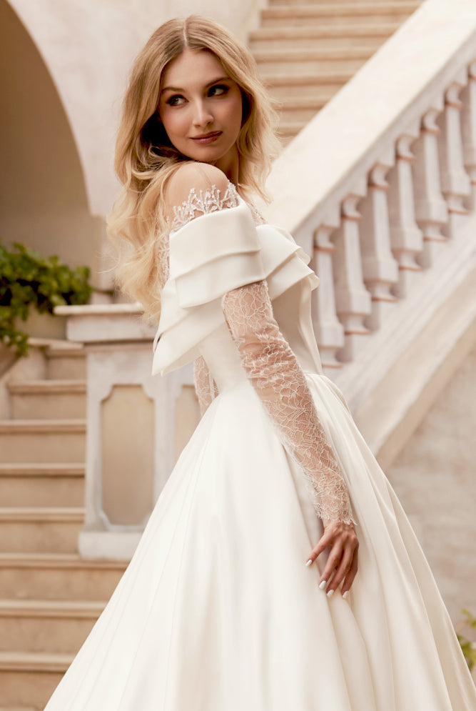 Ramina A-line Illusion Ivory Wedding dress